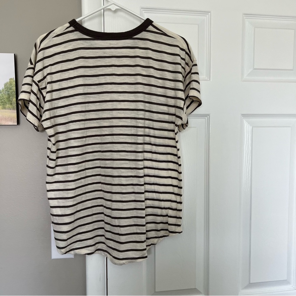 Madewell whisper cotton rib-crewneck tee in Malerva Stripe. L. - Picture 10 of 12